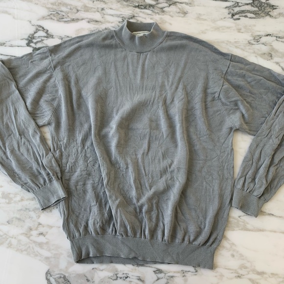 Pronto Uomo Silk Blend Gray Turtleneck Sweater - Picture 1 of 7